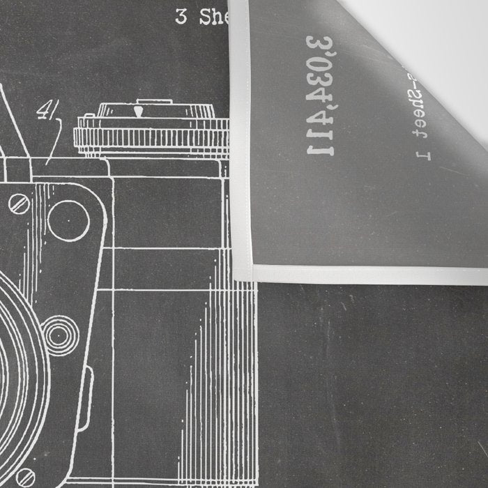 Camera Patent - Photography Art - Black Chalkboard Wall Tapestry Gallery Image 3