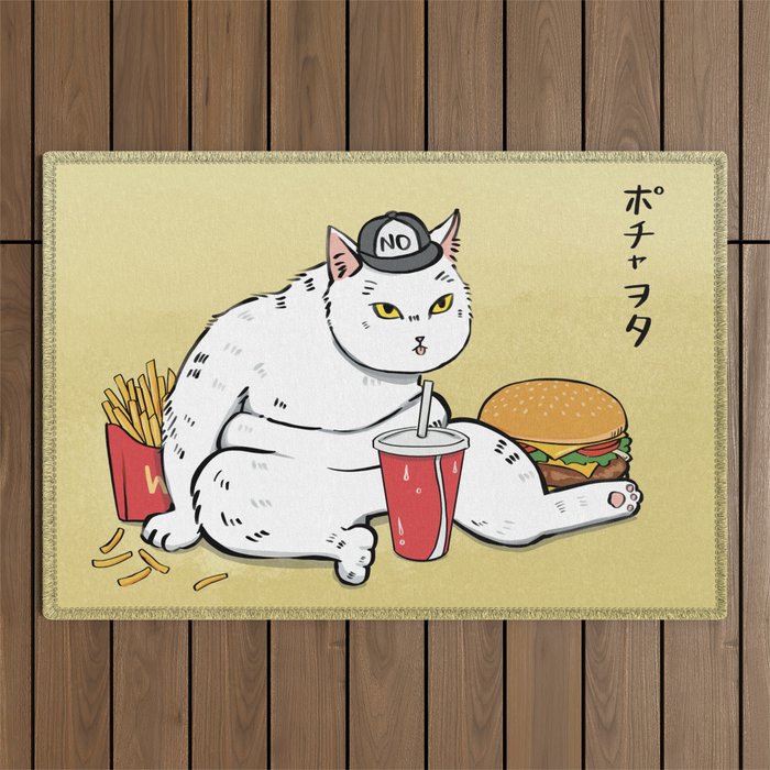 Fast Food Cat Outdoor Rug Gallery Image 1