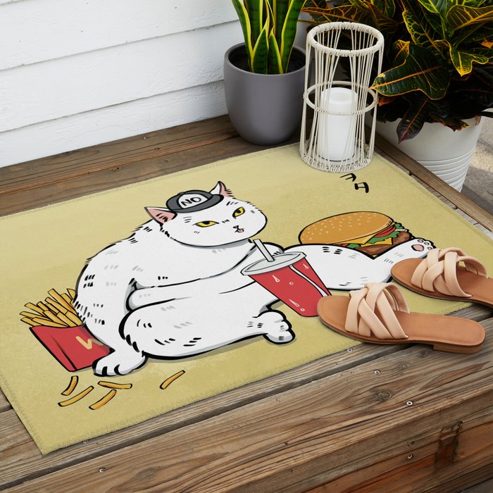 Fast Food Cat Outdoor Rug Gallery Image 2