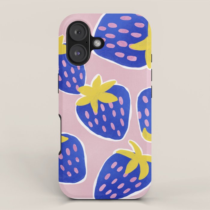 Blue Strawberries iPhone Case Gallery Image 1