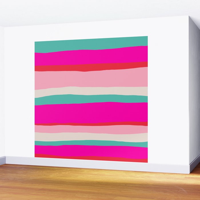 Candy Stripe Christmas Wall Mural Gallery Image 2