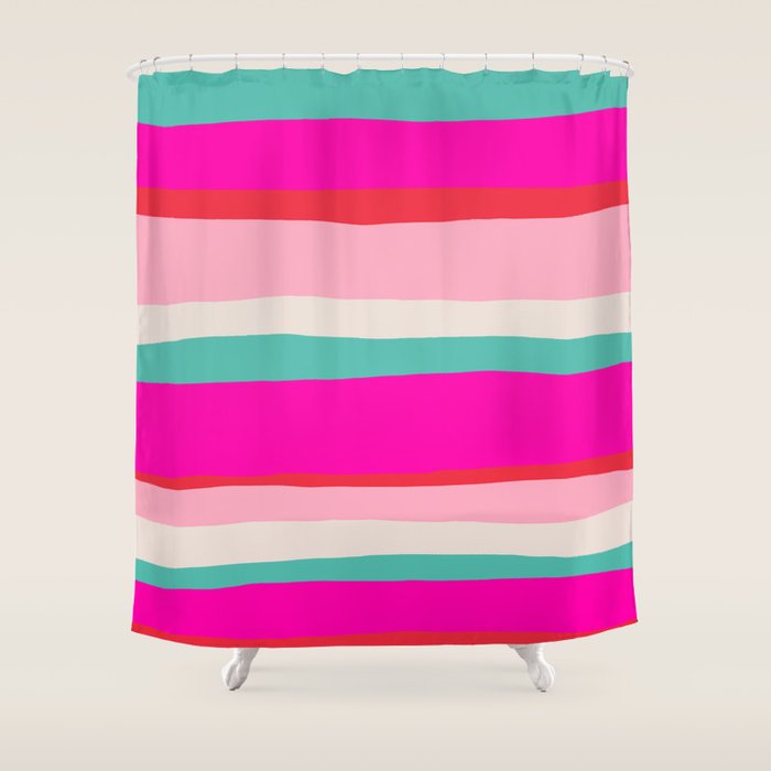 Candy Stripe Christmas Shower Curtain Gallery Image 1