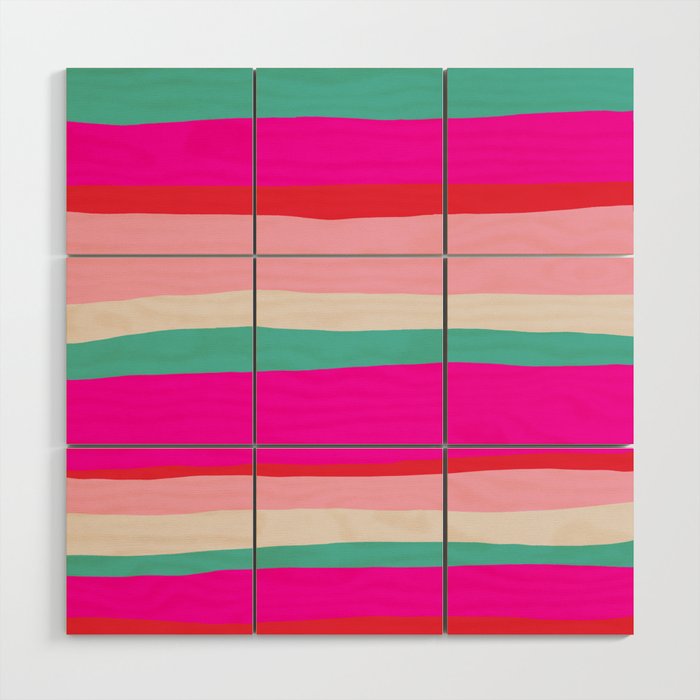 Candy Stripe Christmas Wood Wall Art Gallery Image 1
