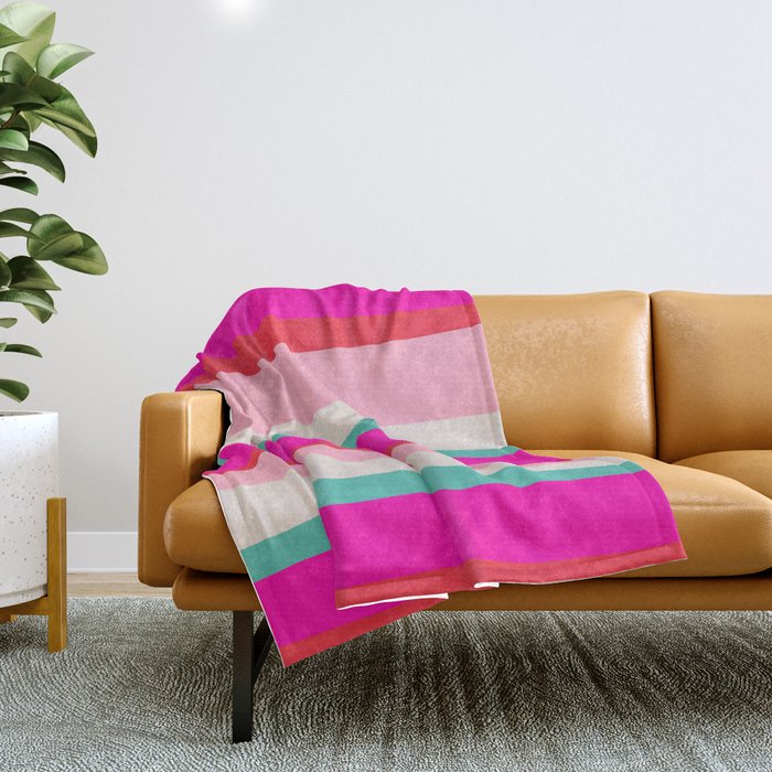 Candy Stripe Christmas Throw Blanket Gallery Image 1