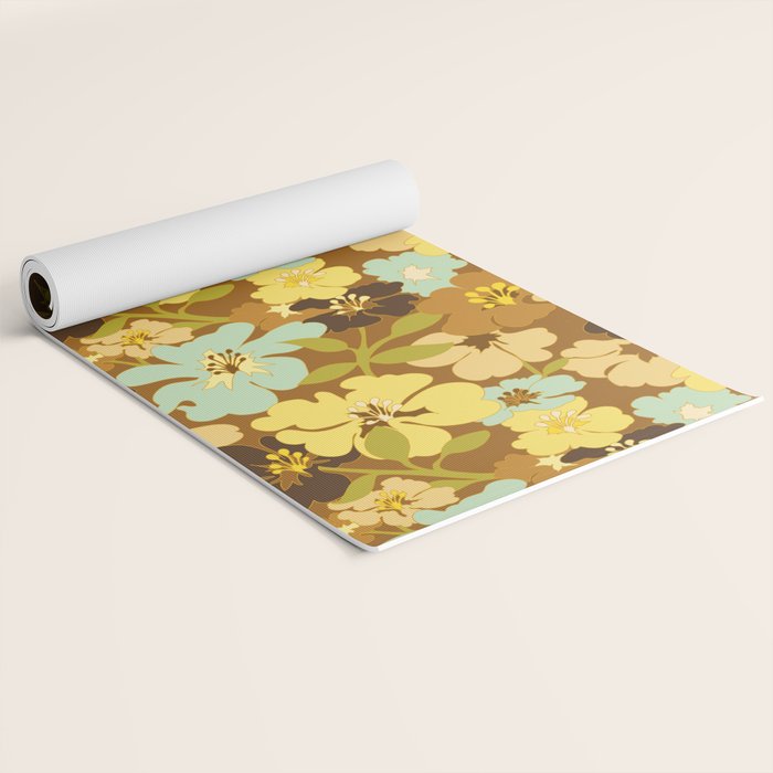Retro Floral Pattern Yoga Mat Gallery Image 2