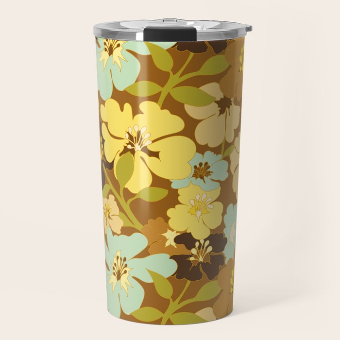 Retro Floral Pattern Travel Mug Gallery Image 1