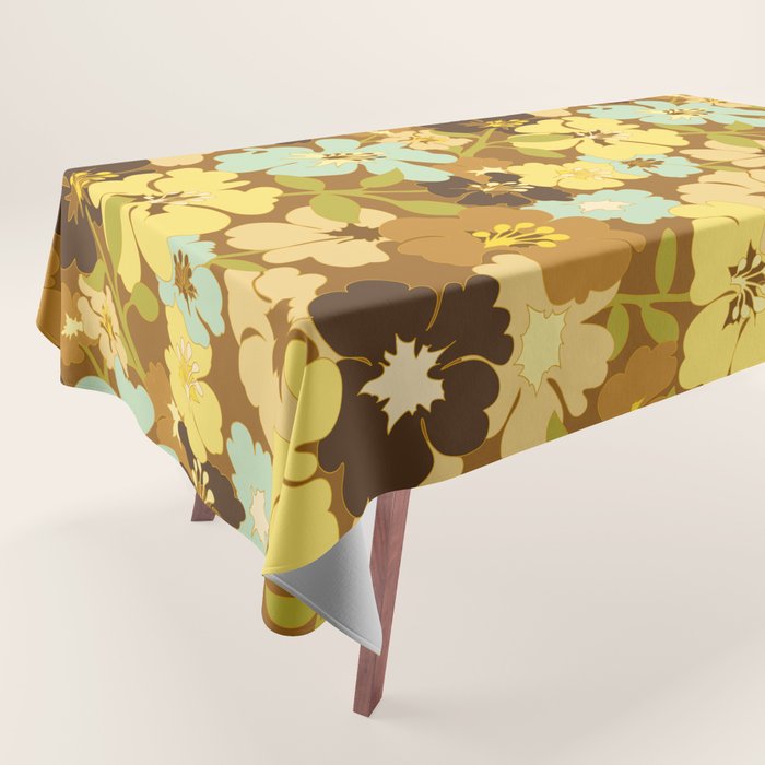 Retro Floral Pattern Tablecloth Gallery Image 1