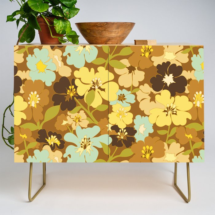 Retro Floral Pattern Credenza Gallery Image 1