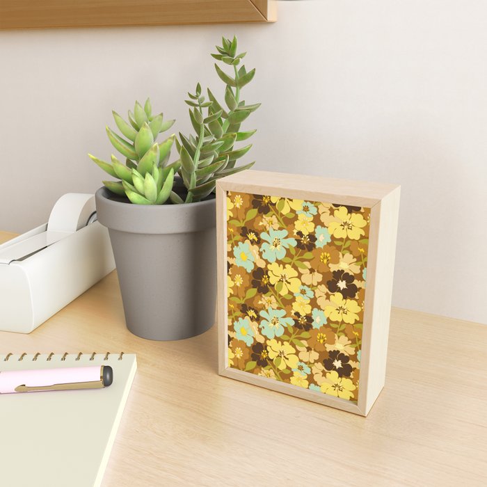 Retro Floral Pattern Mini Art Print Gallery Image 2