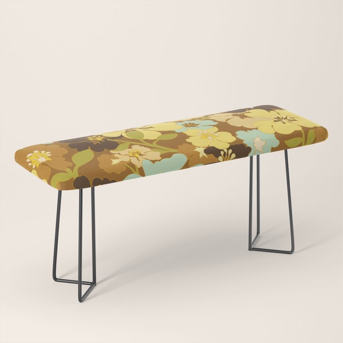 Retro Floral Pattern Bench Gallery Image 1