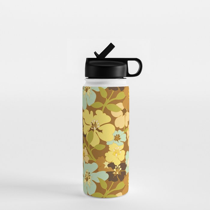 Retro Floral Pattern Water Bottle Gallery Image 1