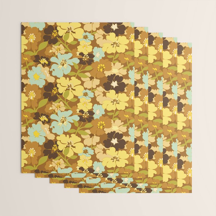 Retro Floral Pattern Wrapping Paper Gallery Image 3