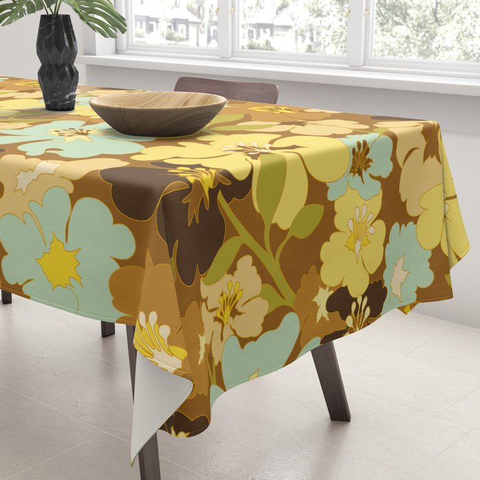 Retro Floral Pattern Tablecloth Gallery Image 3