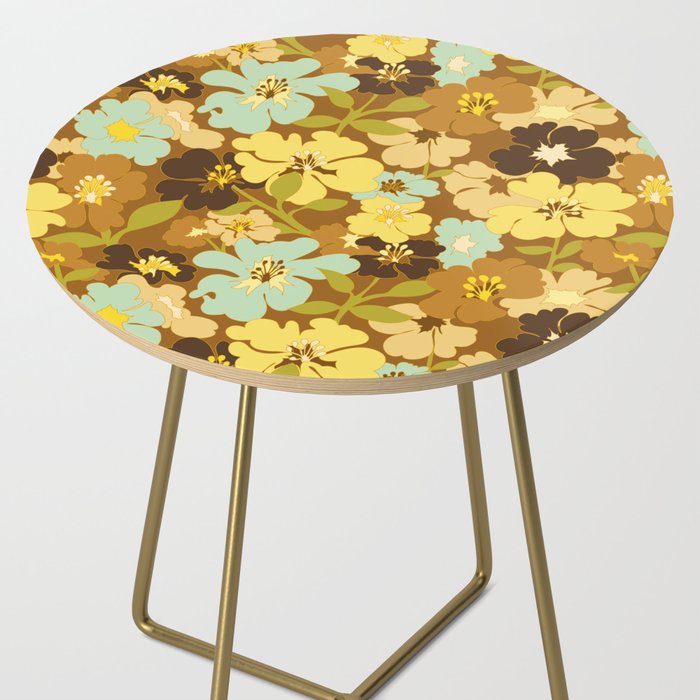 Retro Floral Pattern Side Table Gallery Image 2