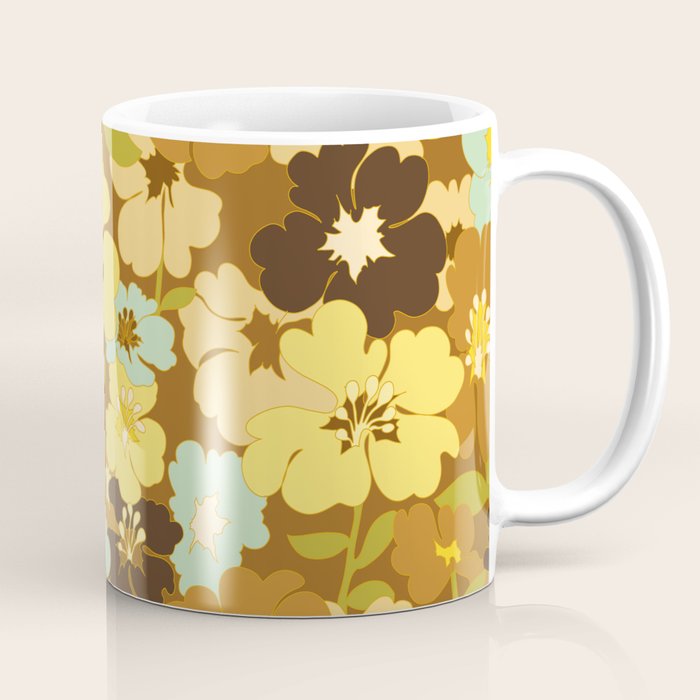 Retro Floral Pattern Coffee Mug Gallery Image 1