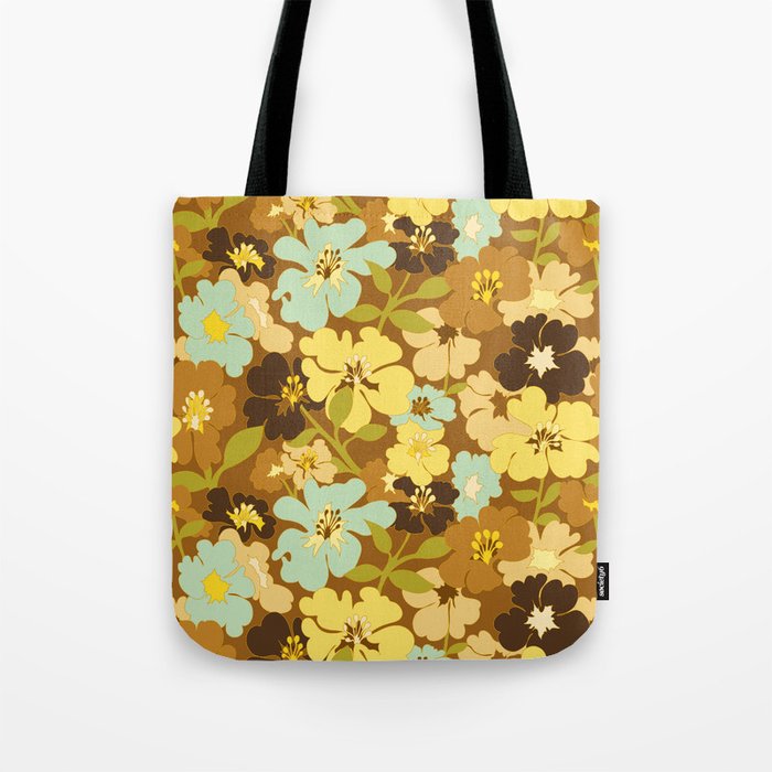 Retro Floral Pattern Tote Bag Gallery Image 1