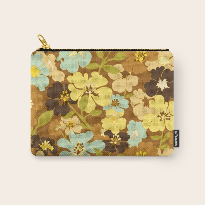 Retro Floral Pattern Carry All Pouch Gallery Image 1