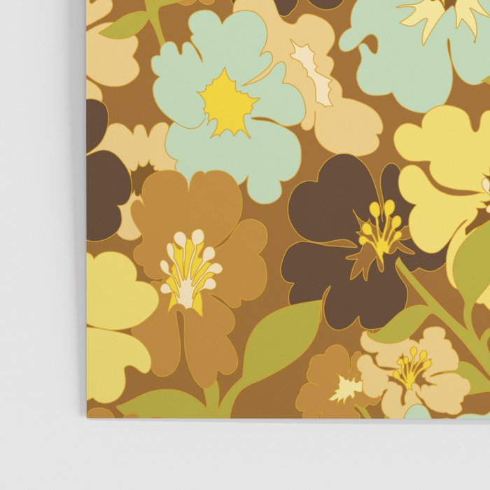 Retro Floral Pattern Poster Gallery Image 3