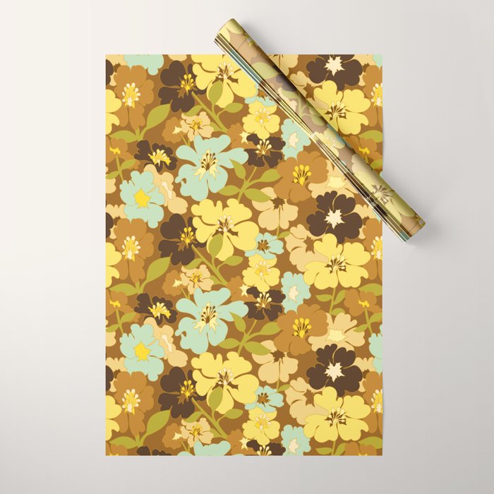 Retro Floral Pattern Wrapping Paper Gallery Image 1