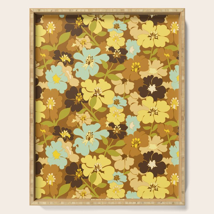 Retro Floral Pattern Serving Tray Gallery Image 1