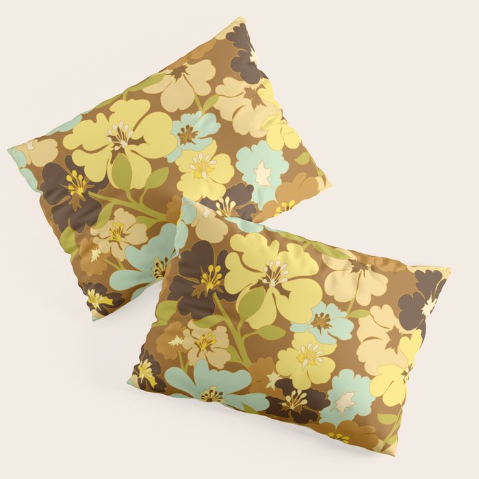 Retro Floral Pattern Pillow Sham Gallery Image 1