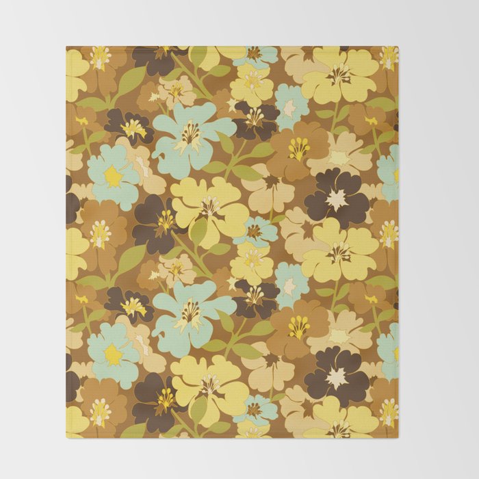 Retro Floral Pattern Throw Blanket Gallery Image 2