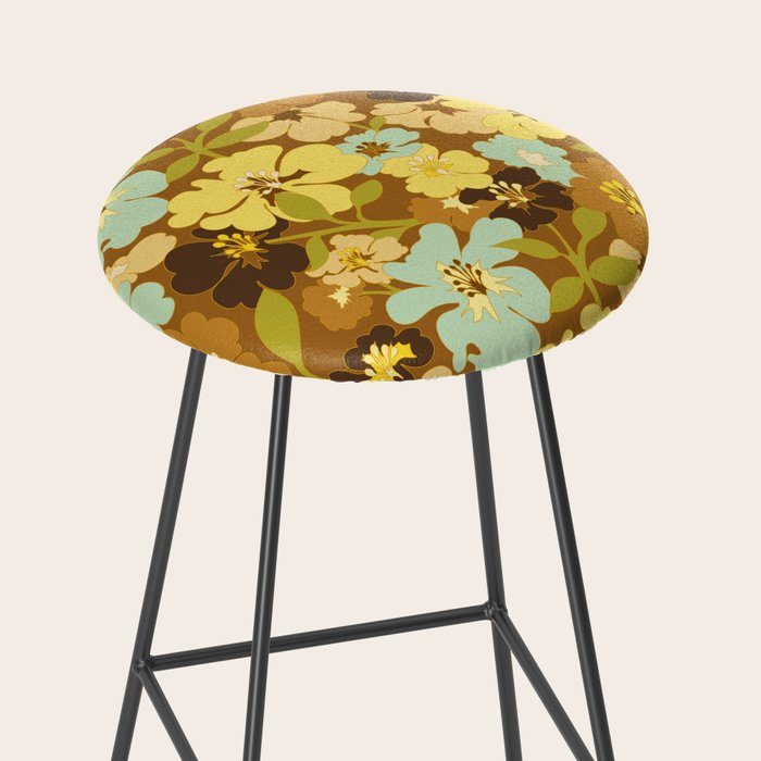 Retro Floral Pattern Stool Gallery Image 2