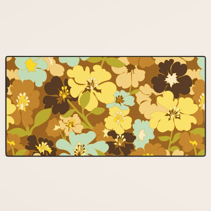 Retro Floral Pattern Desk Mat Gallery Image 3