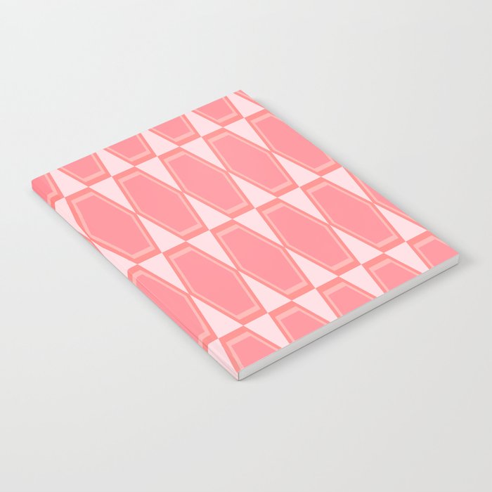 Mid Century Modern Pink Hexad Geometric Pattern Notebook Gallery Image 1