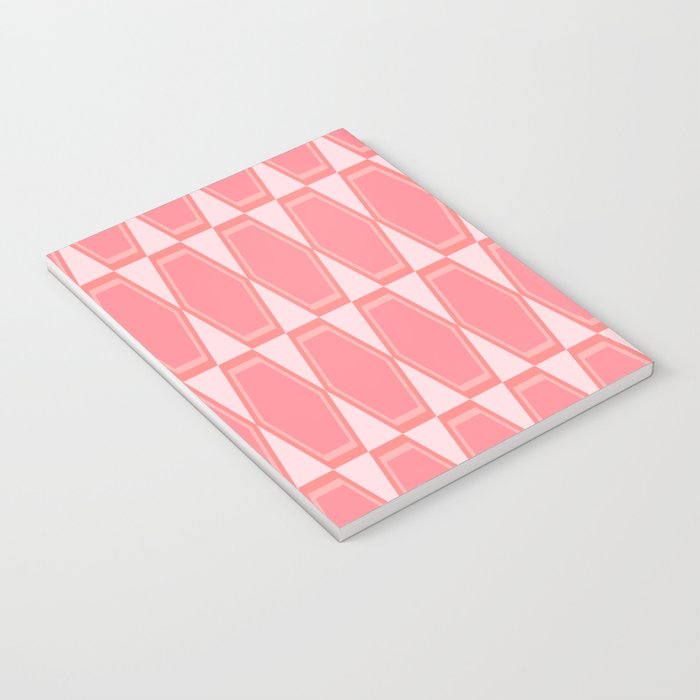 Mid Century Modern Pink Hexad Geometric Pattern Notebook Gallery Image 3
