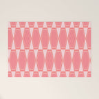 Mid Century Modern Pink Hexad Geometric Pattern Welcome Mat Gallery Image 1