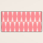 Mid Century Modern Pink Hexad Geometric Pattern Desk Mat Gallery Image 3