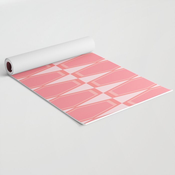 Mid Century Modern Pink Hexad Geometric Pattern Yoga Mat Gallery Image 2