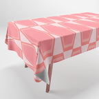 Mid Century Modern Pink Hexad Geometric Pattern Tablecloth Gallery Image 1