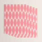 Mid Century Modern Pink Hexad Geometric Pattern Wrapping Paper Gallery Image 3