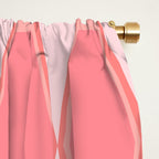 Mid Century Modern Pink Hexad Geometric Pattern Window Curtain Gallery Image 2