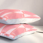 Mid Century Modern Pink Hexad Geometric Pattern Pillow Sham Gallery Image 3
