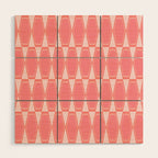 Mid Century Modern Pink Hexad Geometric Pattern Wood Wall Art Gallery Image 1