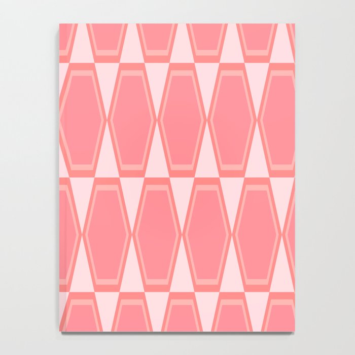 Mid Century Modern Pink Hexad Geometric Pattern Notebook Gallery Image 4