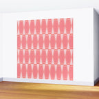 Mid Century Modern Pink Hexad Geometric Pattern Wall Mural Gallery Image 2