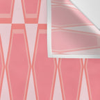 Mid Century Modern Pink Hexad Geometric Pattern Wall Tapestry Gallery Image 3