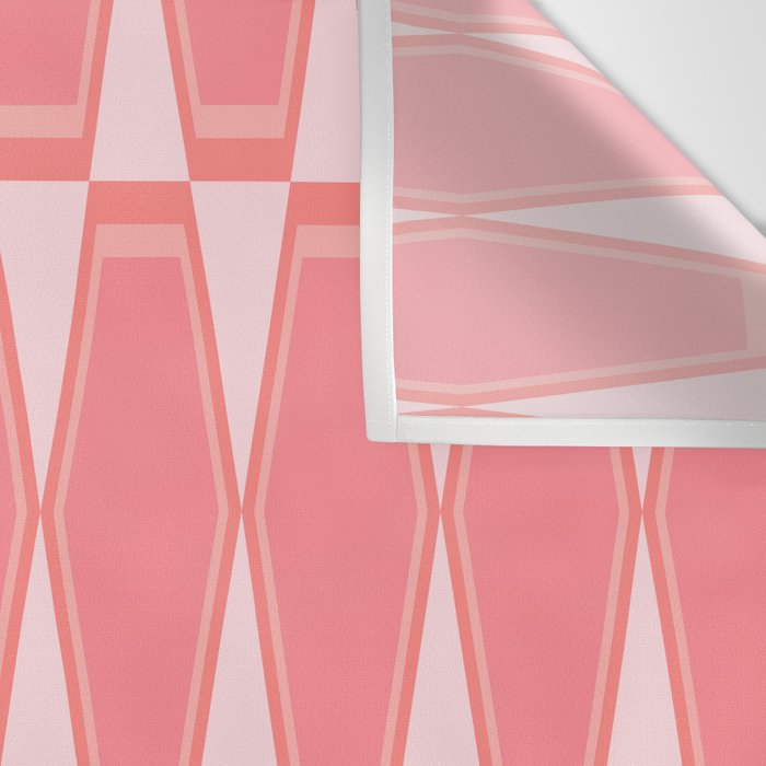 Mid Century Modern Pink Hexad Geometric Pattern Wall Tapestry Gallery Image 3
