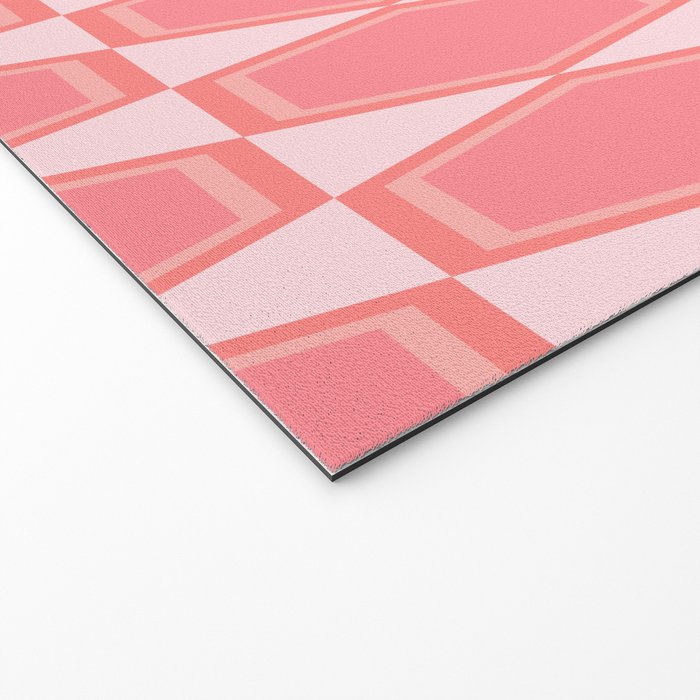 Mid Century Modern Pink Hexad Geometric Pattern Welcome Mat Gallery Image 2