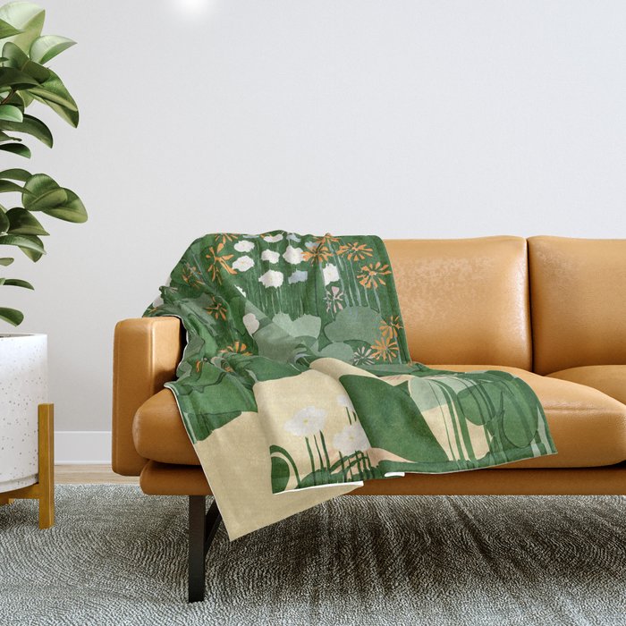 in the garden Throw Blanket Gallery Image 1