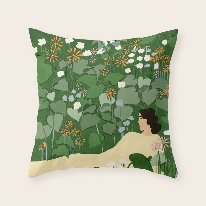 in the garden Throw Pillow Gallery Image 6