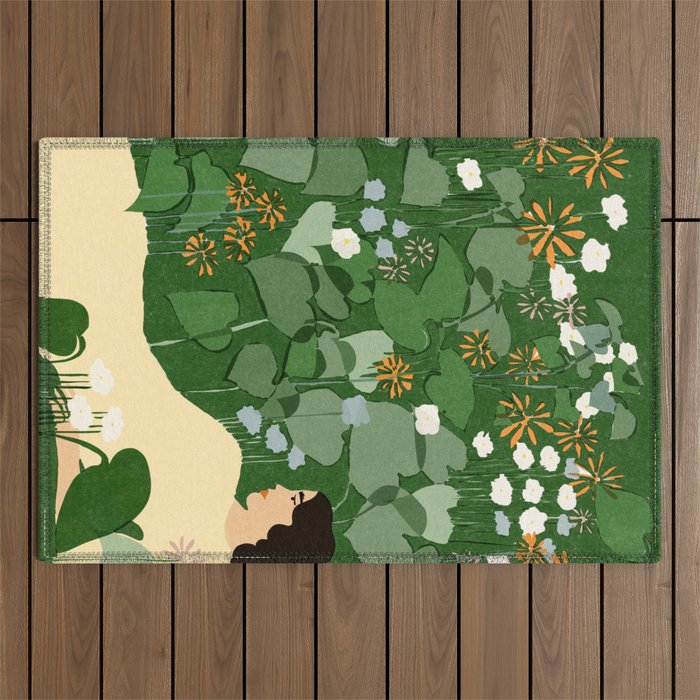 in the garden Outdoor Rug Gallery Image 1
