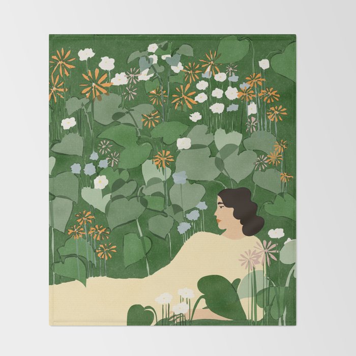in the garden Throw Blanket Gallery Image 2