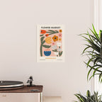 Flower Market Honolulu, Playful Naif Floral Print Poster Gallery Image 2