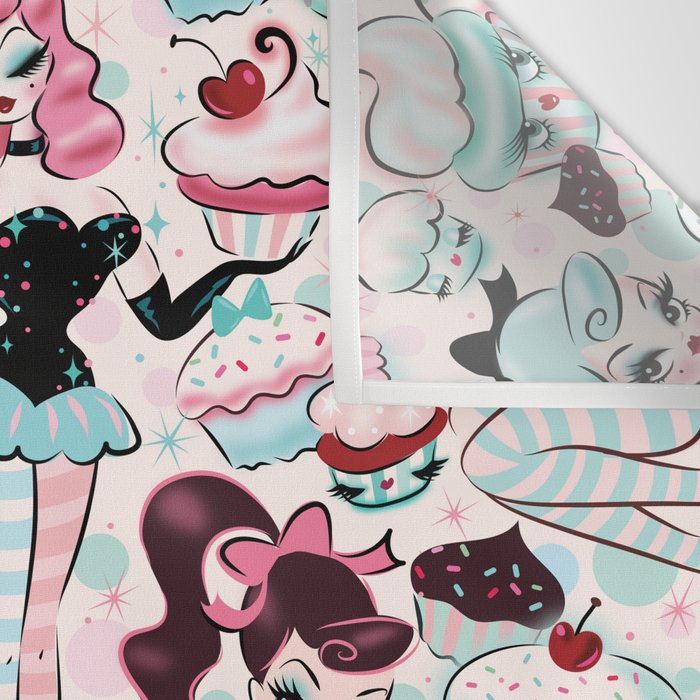 Cupcake Dolls Pattern Wall Tapestry Gallery Image 3