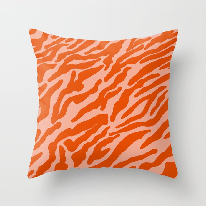 Vibrant Tiger Stripes Throw Pillow Gallery Image 1